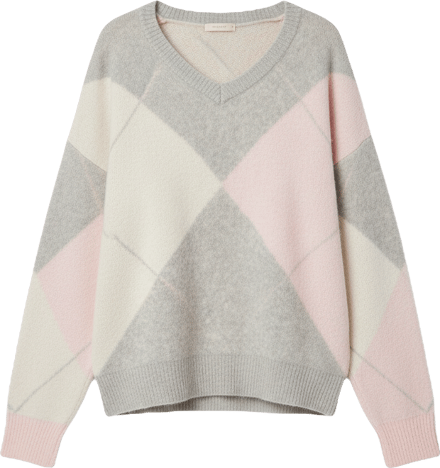 Women's Elda Oversized Argyle Sweater