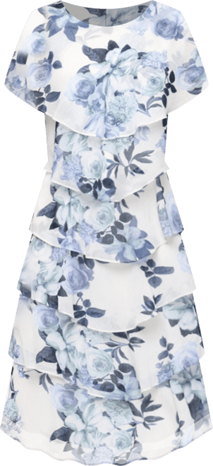 white christmas dresses Shimmer Bodre Chiffon Tiered Cocktail Dress – S.L. Fashions main image 0