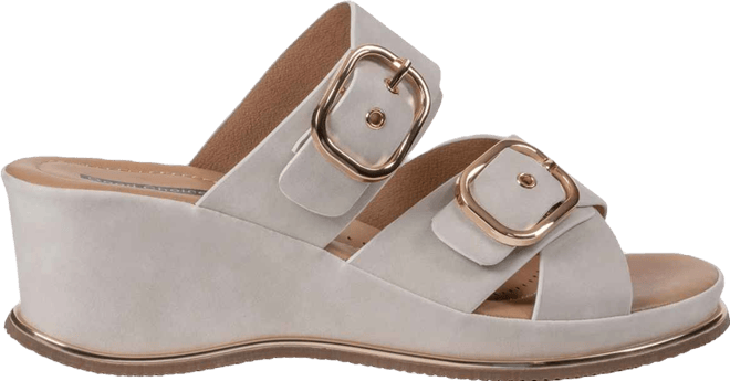 Women's Olana Buckle Round Toe Wedge Sandals