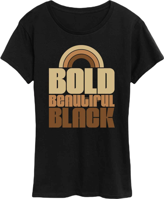 Women's Instant Message Bold Beautiful Black Short Sleeve Graphic T-Shirt
