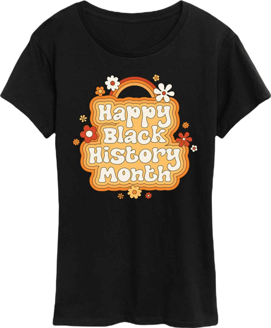 Women's Instant Message Happy Black History Month Short Sleeve Graphic T-Shirt