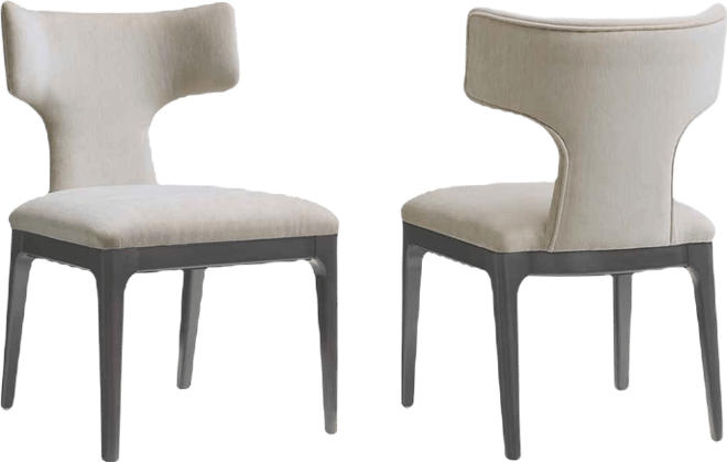 Eloria Chenille Upholstered Dining Side Chairs, Set of 2