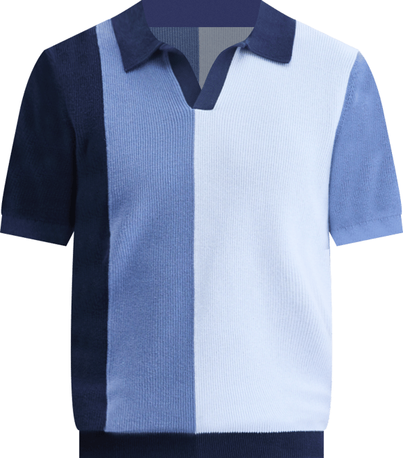 Men's Cotton Colorblocked Johnny Collar Sweater, Macy's Exclusive