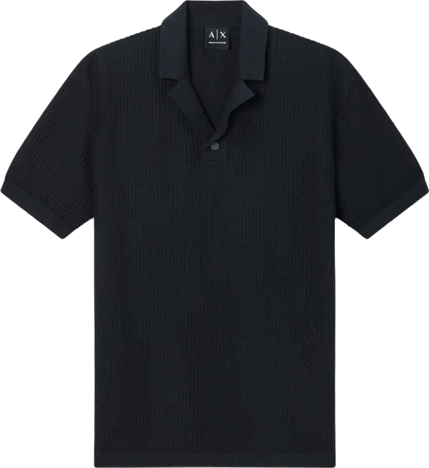 Men's Textured Polo Sweater