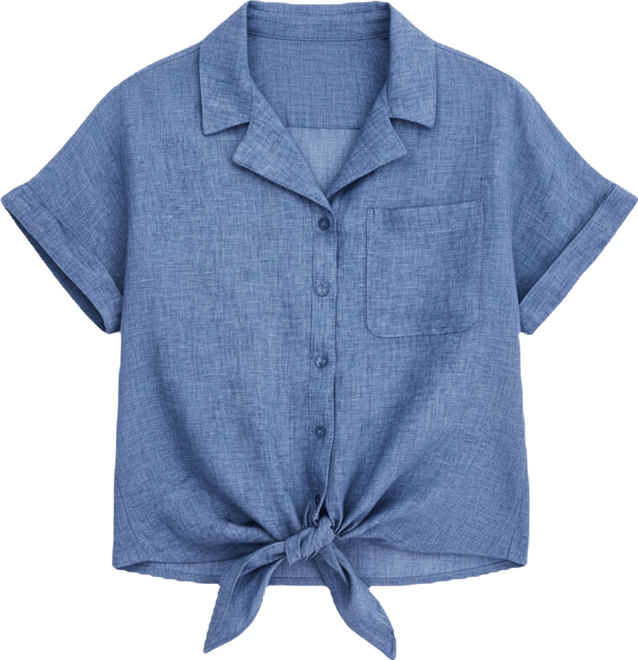Women's 100% Linen Tie-Front Shirt, Created for Macy's