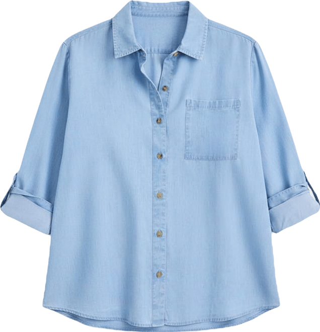 Plus Size Button-Front Chambray Shirt, Macy's Exclusive