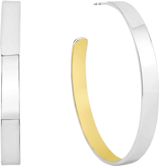 Two Tone C Hoop Earring