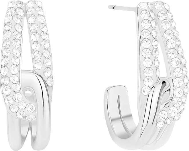 Crystal Interlock J Hoop Earrings