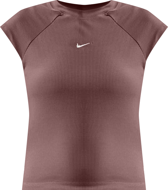 Nike Sportswear Chill Knit Haut côtelé à manches courtes ajusté pour femme