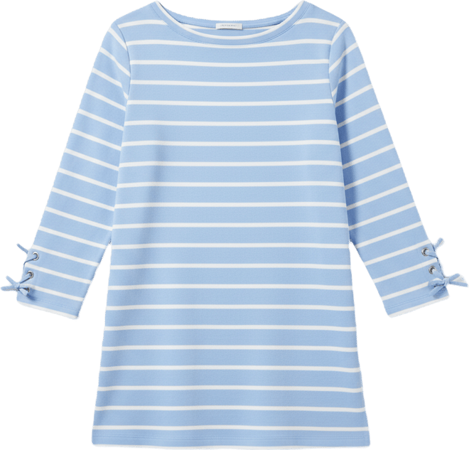 Petite Tie-Detail Boat Neck Tunic Top, Macy's Exclusive