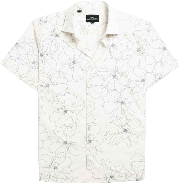 Men's Regular Fit Bird Rock Short Sleeve Cotton Shirt