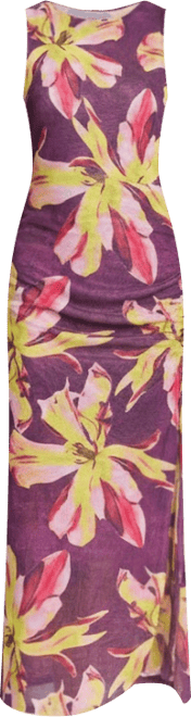 Women's Double Mesh Maxi Cover Up Sleeveless Dress