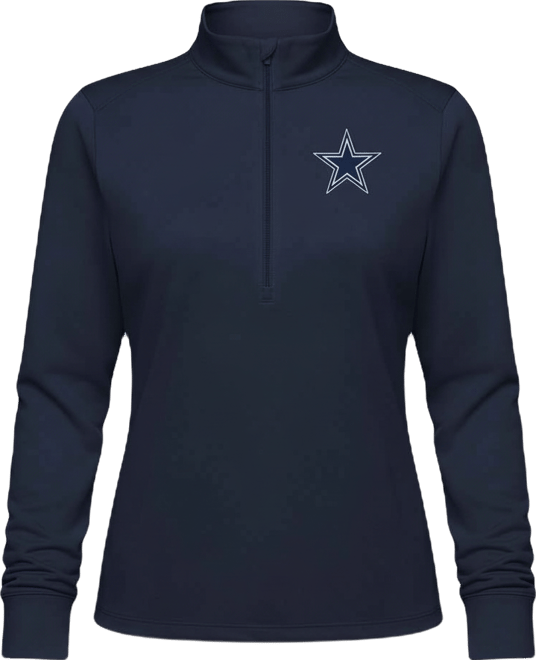 Women's Navy Dallas Cowboys Tribute Half-Zip Sweatshirt