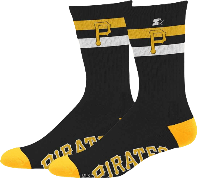 Men's and Women's Pittsburgh Pirates Team Color Two-Stripe Crew Socks