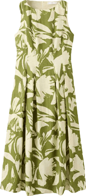 Women's Floral-Print Flared Dress