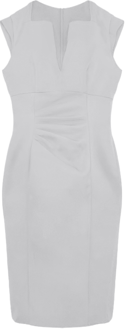 Women's Side Ruched V-Neck Midi Dress