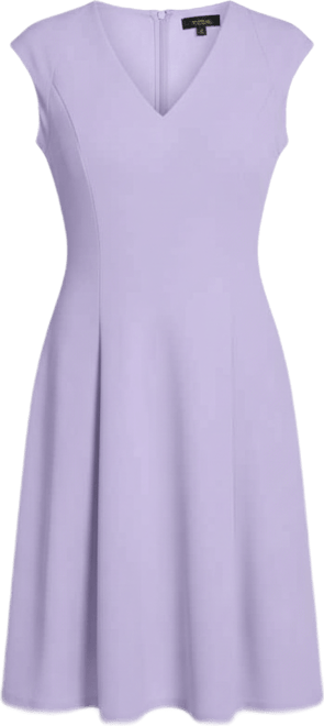 Women's Crepe V-Neck Midi Dress