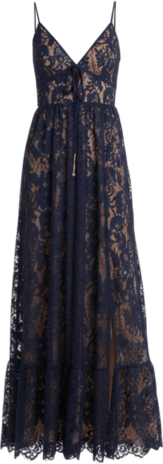 Women's Corded Lace V-Neck Maxi Dress