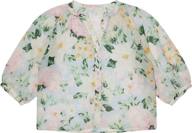 Women's Button-Front Detachable Cami Blouse