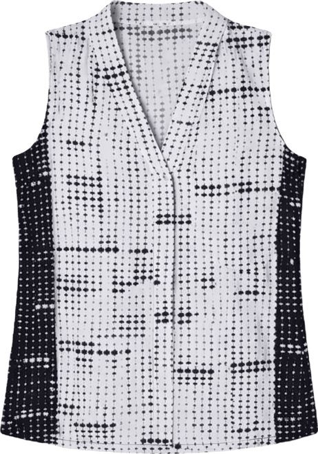 Women's Printed V-Neck Sleeveless Blouse