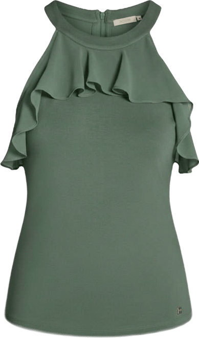 Women's Halter Neck Ruffle Tank Top