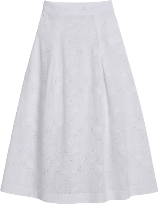 Women's A-Line Eyelet Skirt