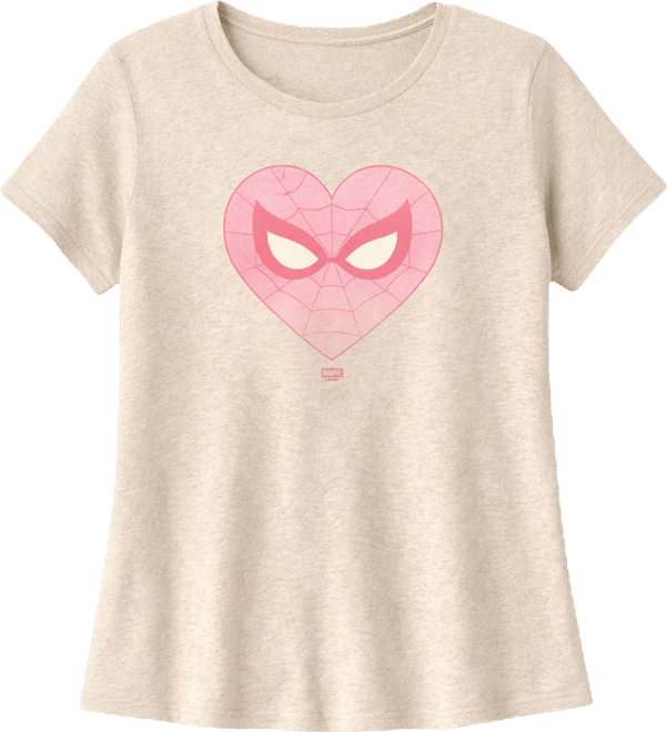 Women's Spider-Man Heart Faded Short Sleeve Graphic T-Shirt