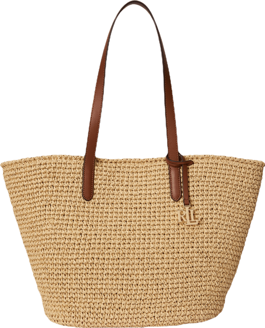 Lauren Ralph Lauren Lainey Large Crocheted Straw Tote Bag - Macy's