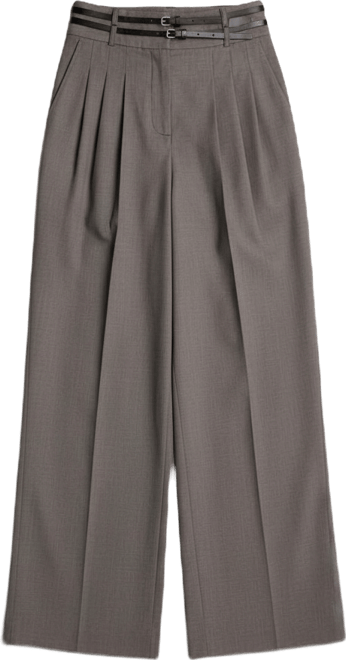 Women's Double Belted High-Rise Trousers