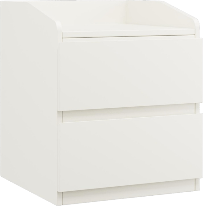 Modern Handle-Free 2-Drawer Nightstand with Storage for Bedroom or Office