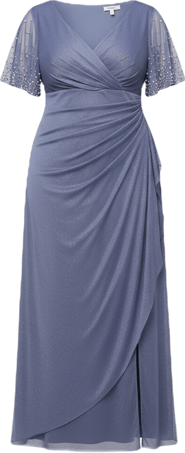 Plus Size Long Empire Waist V-Neck Gown