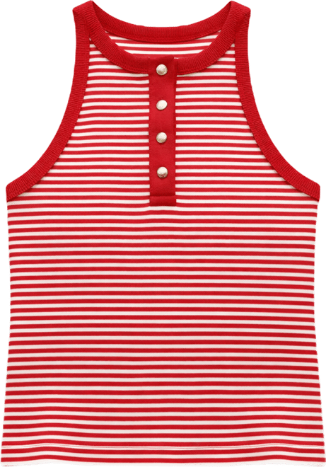 Women's Gold-Tone Button Tank Top