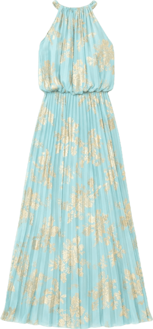MSK Women's Embellishment Halter-Neck Pleated Gown - Macy's