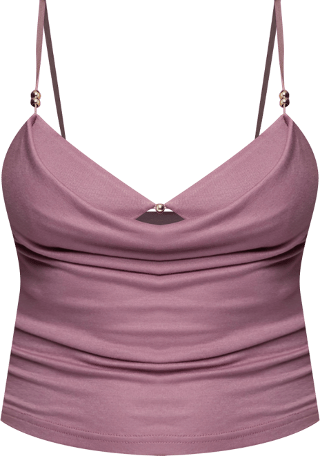 Women's Layered Bra Cowl Neck Top