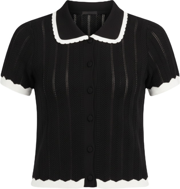 Juniors' Short-Sleeve Polo Sweater