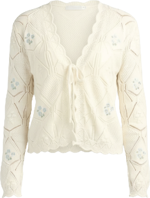 Juniors' Printed Long-Sleeve V-Neck Cardigan Sweater