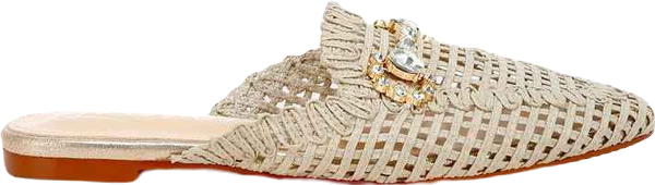 Womens Roboma Metallic Woven Diamante Mules