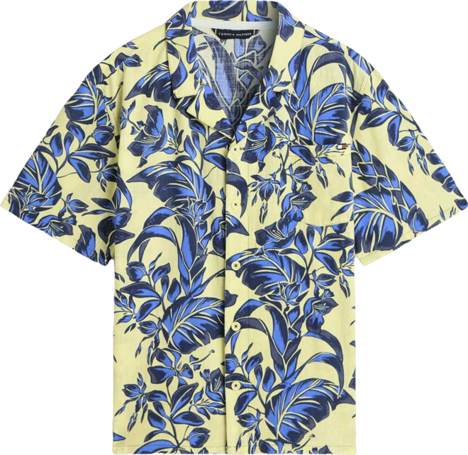Men's Short Sleeve Floral Print Woven Shirt