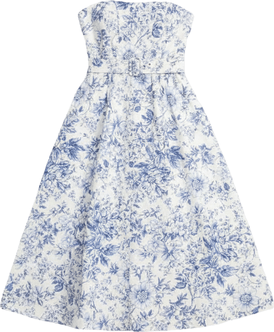 Women's Strapless Fit & Flare Midi Dress