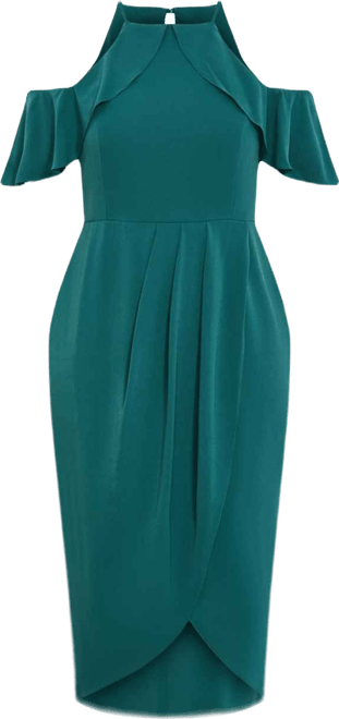 City Chic Women's Plus Size Love Siren Ruffle Shoulder Dress - Macy's