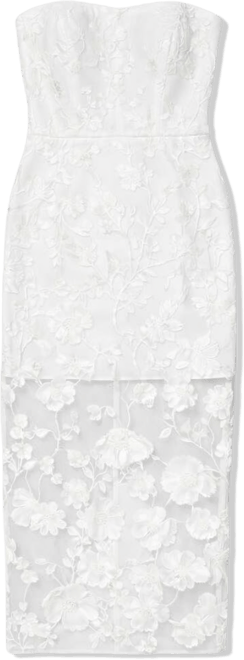 Women's Strapless 3D Lace Column Dress