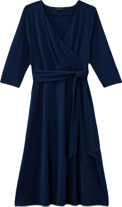 WE WRAP-STYLE V-NECK DRESS | JJill