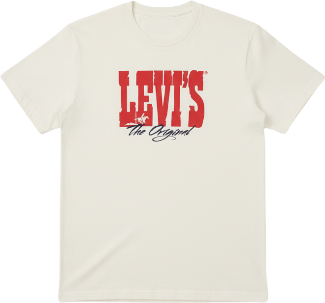 Men's Relaxed Fit Box Tab Short Sleeve Logo Graphic Crewneck T-Shirt