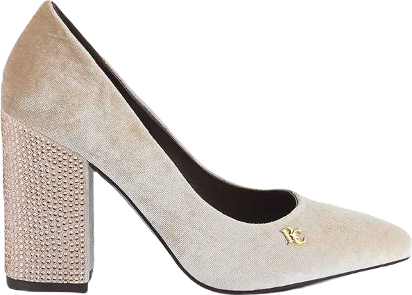 Cyber-girl Womens Rhinestone Block Heeled Pumps