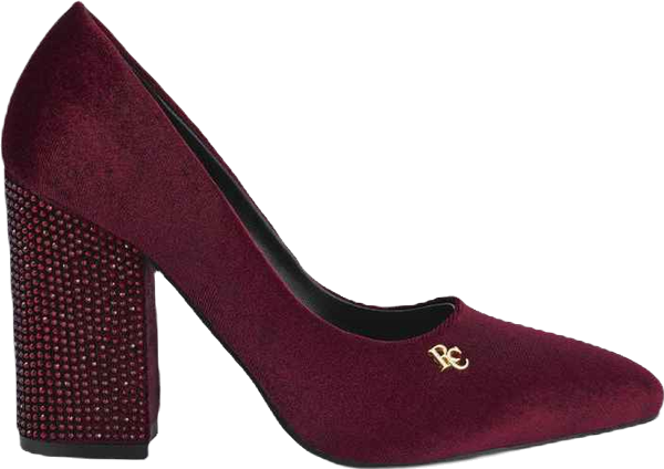 Cyber-girl Womens Rhinestone Block Heeled Pumps