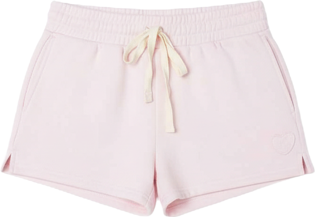 Women's Heart Embroidery Pull-On Sweat Shorts