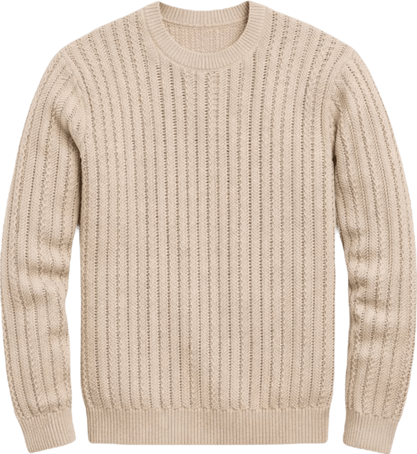 Men's Herringbone-Texture Crewneck Sweater