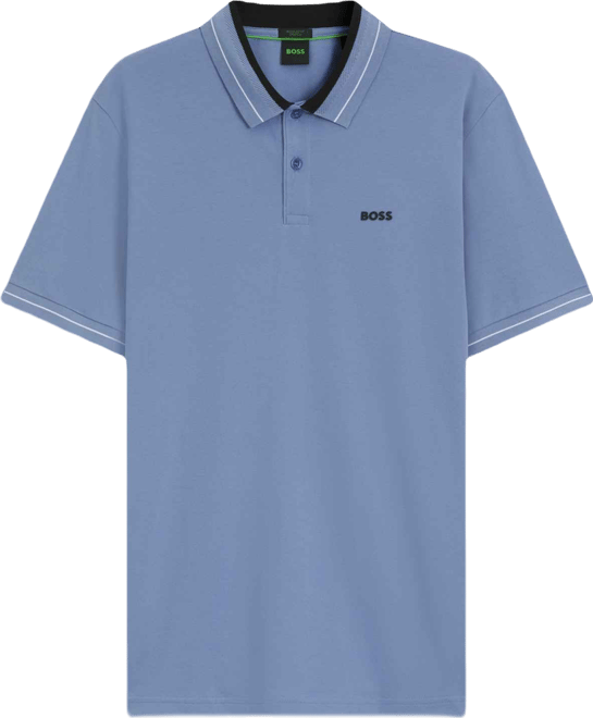 Boss by  Men's Stretch-Cotton Stripe Trims Polo Shirt