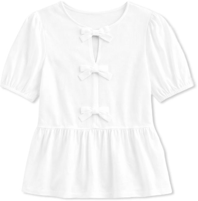 Jeans Women's Solid Bow Peplum Top