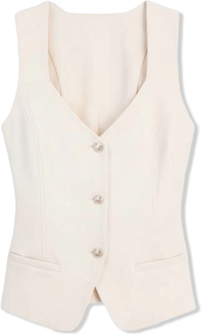 Women's Structured Crepe V-Neck Vest